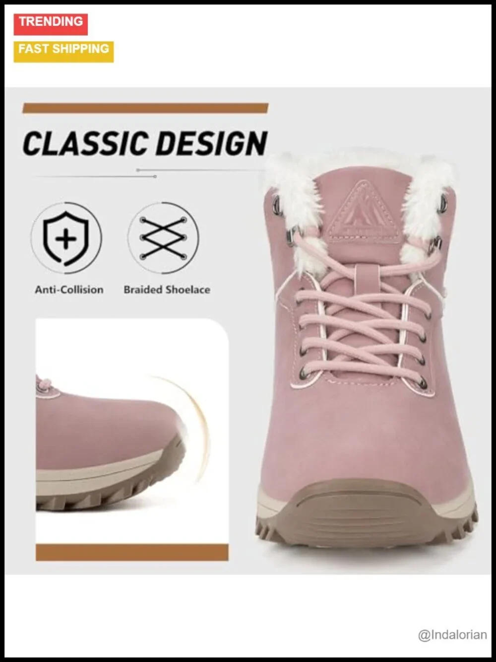 Women's Snow Boots Warm Winter Hiking Boots Waterproof Upper Plush Lining